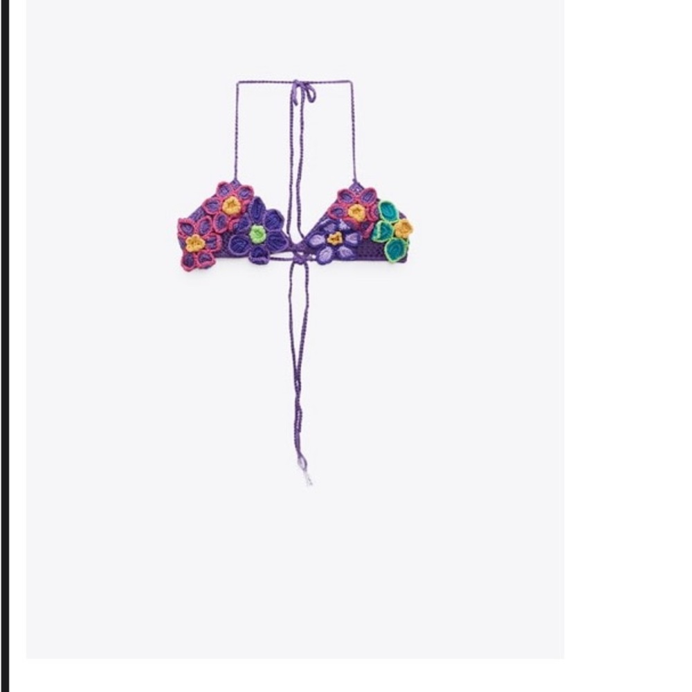 Zara floral crochet top multicolored